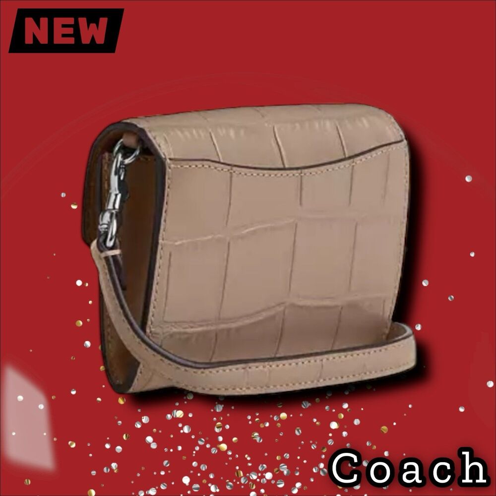 🔴NWT Coach Mini Envelope Wallet with Strap – Silver/Stone - Picture 2 of 7